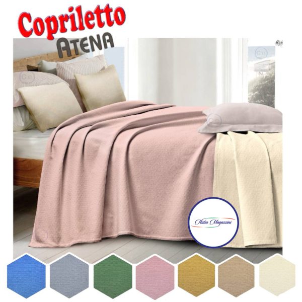 Copriletto Estivo Tessier “Atena” Letto Matrimoniale Cotone Piquet Tinta Unita