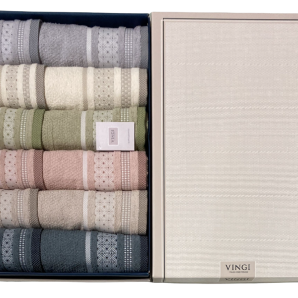 Set Asciugamani Bagno Vingi 6+6 “Rubino” Viso Ospite Ricamato 100% Spugna Cotone Set Asciugamani Bagno Vingi 6+6 “Rubino” Viso Ospite Ricamato 100% Spugna Cotone