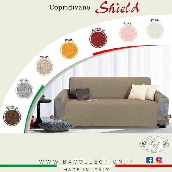 Copridivano 2-3-4 Posti Ba Collection Shield Salvadivano Con Tasche In Cotone Copridivano 2-3-4 Posti Ba Collection Shield Salvadivano Con Tasche In Cotone