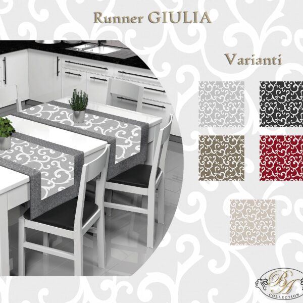 Runner Striscia BA Collection In Fantasia “Giulia” 45x140cm Runner Striscia BA Collection In Fantasia “Giulia” 45x140cm