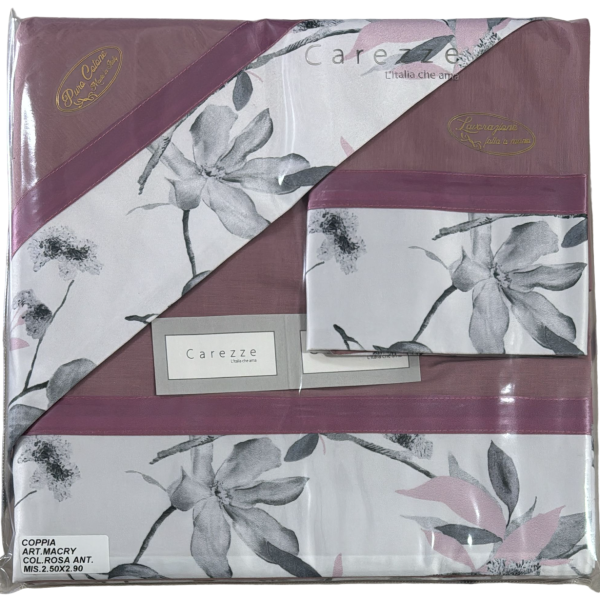 Completo Lenzuola Carezze “Macry” Letto Matrimoniale In Cotone Balza Digitale