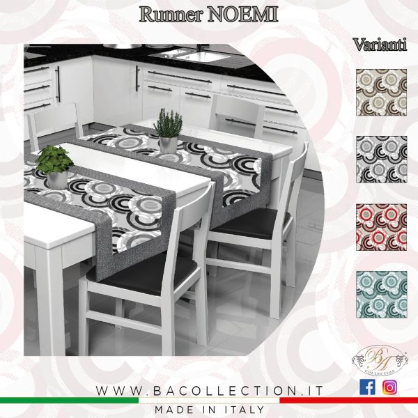Runner Striscia BA Collection In Fantasia “Noemi” 45x140cm Runner Striscia BA Collection In Fantasia “Noemi” 45x140cm
