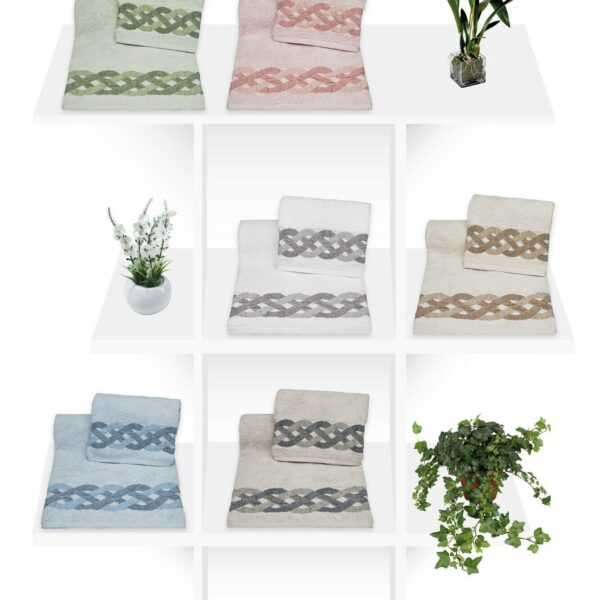 Set Asciugamani Bagno Vingi Pompei 3+3 Viso Ospite Spugna 100% Cotone Set Asciugamani Bagno Vingi Pompei 3+3 Viso Ospite Spugna 100% Cotone