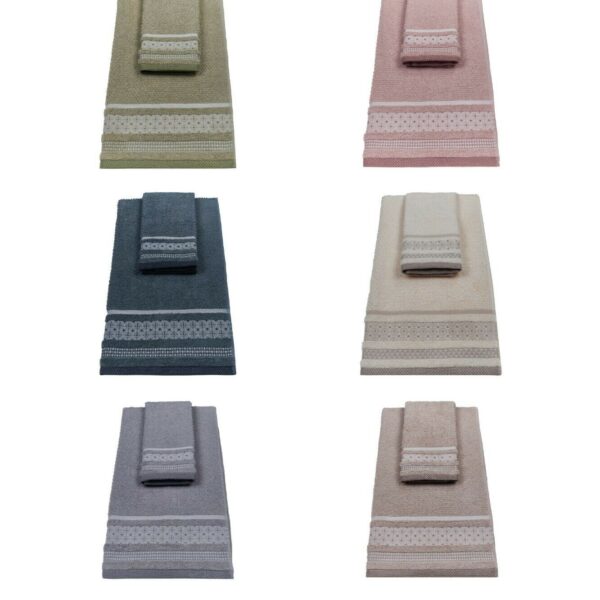 Set Asciugamani Bagno Vingi Rubino 3+3 Viso Ospite Spugna 100% Cotone