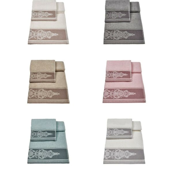 Set Asciugamani Bagno Vingi Sveva 3+3 Viso Ospite Spugna 100% Cotone Set Asciugamani Bagno Vingi Sveva 3+3 Viso Ospite Spugna 100% Cotone