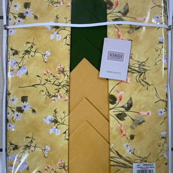 Servizio Da Tavola Tovaglia Copritavolo Vingi 6 e 12 Posti Tovaglia+Tovaglioli