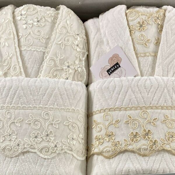 Set Completo Bagno Accappatoio Asciugamano Ferlen “Simona” 12 Pezzi 100% Cotone