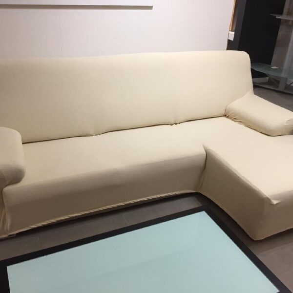 Copridivano Con Penisola 2-3-4 Posti In Piqué Elasticizzato Tinta Unita