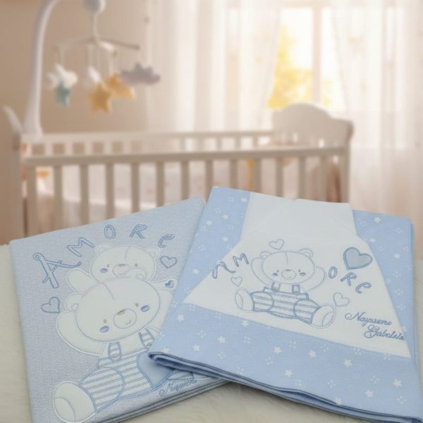 Coordinato Culla 4 Pezzi Nazareno Gabrielli Lenzuola+Copertina Ricamato Stampato