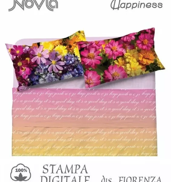 Completo Lenzuola Novia Letto Matrimoniale In Cotone 100% In Stampa Digitale