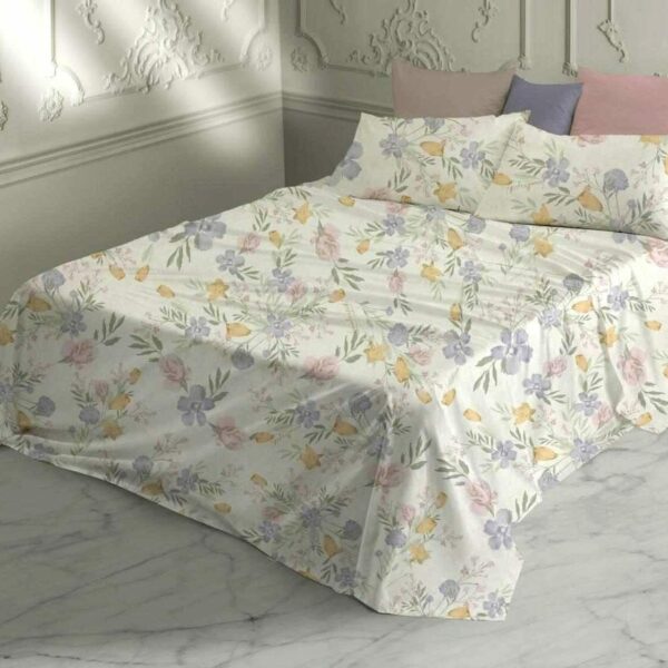Completo Lenzuola Laura Biagiotti Letto Matrimoniale Stampata In Cotone Percalle