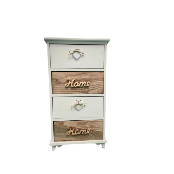 Mobile Cassettiera Artigianale In Legno Antitarlo Con 4 Cassetti 40x29x73 cm
