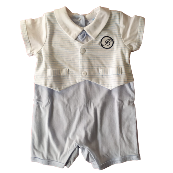 Tutina Intera Prima Nascita In Cotone Batuffolini Neonato Maschile Maniche Corte