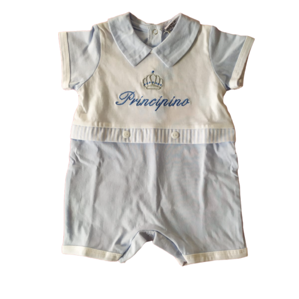 Tutina Intera Prima Nascita In Cotone Batuffolini Neonato Maschile Maniche Corte