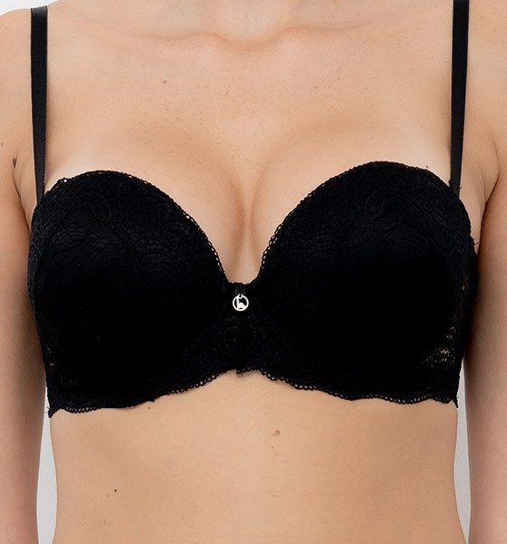 Reggiseno Fascia Donna Intimo Lormar “Extra Pizzo” In Pizzo Super Push Up