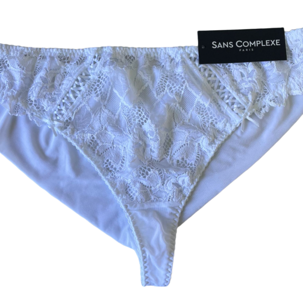 Sans Complexe Biancheria Intima Slip Tanga “Arum” Lingerie Pizzo Con Fiocchetti