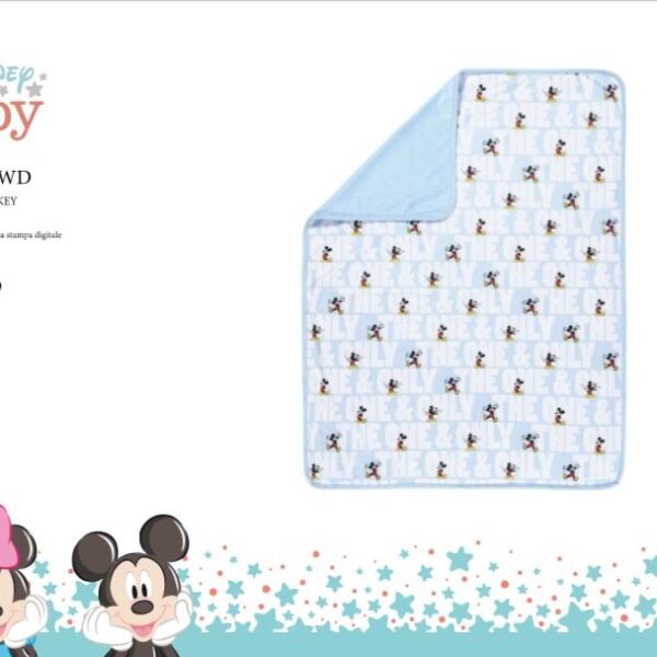 Copertina Per Culla 75×100 cm In Pile Disney Per Neonato Con Retro In Ciniglia