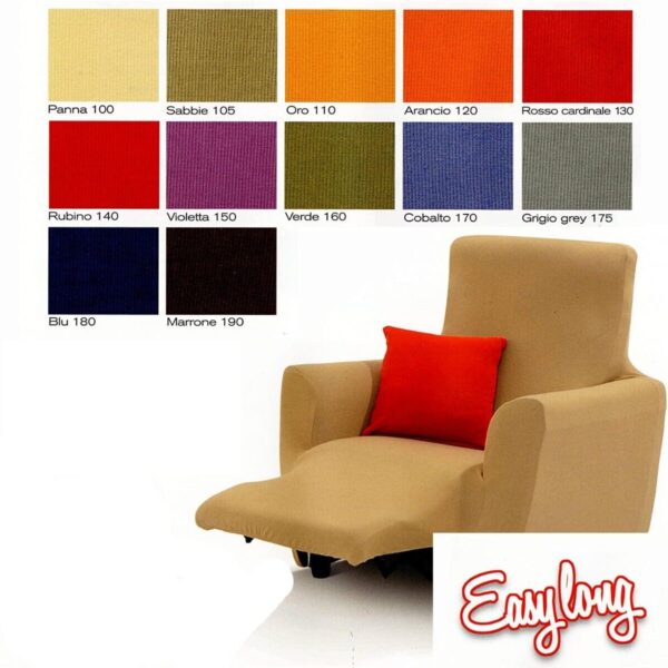 Copripoltrona Salvapoltrona Reclinabile Easy Long In Tinta Unita Per Poltrona