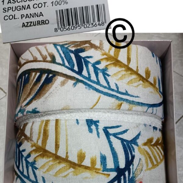 Set Asciugamani Bagno Ferlen “Edera” 1+1 Viso Ospite Spugna 100% Cotone