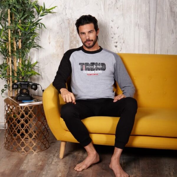 Pigiama Uomo Paricollo Manica Lunga Exclusive In Caldo Cotone Interlock 100%