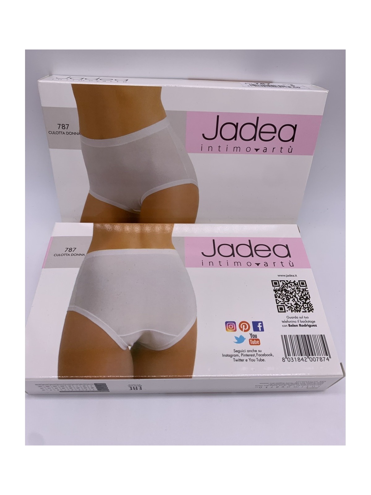 JADEA Slip Donna Cotone 6 Pezzi - Bianco Morbido Taglie Forti (3XL) - Art. 06