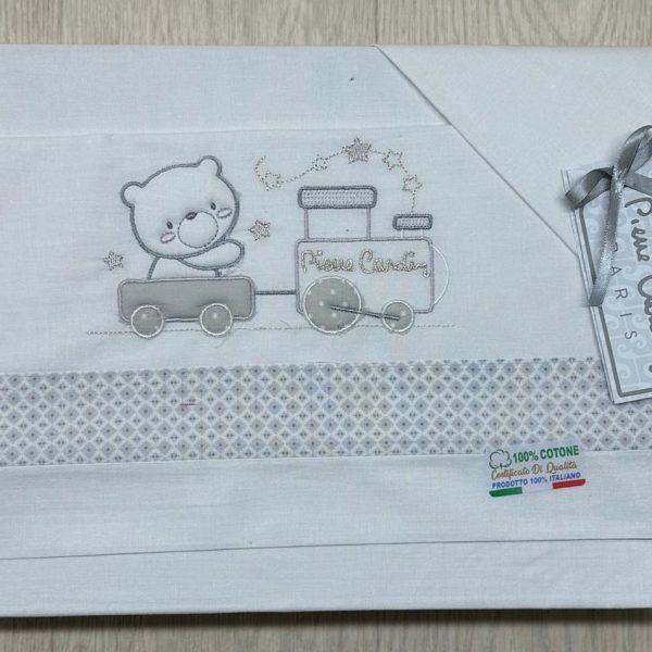 Compose’ Lenzuola Per Culla Nazareno Gabrielli In Puro Cotone 100% Ricamato