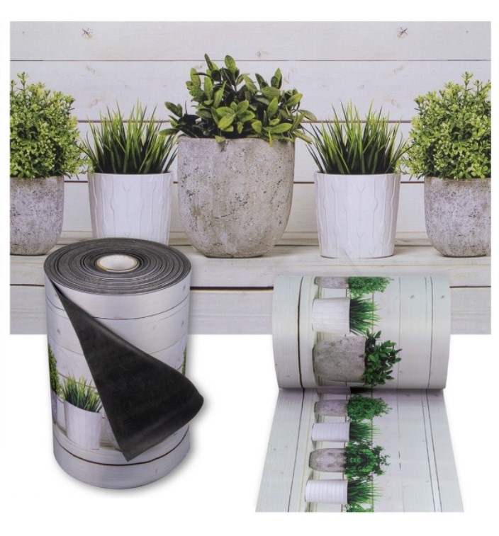 Tappeto Passatoia Lavabile Tropicale Verde Scuro - 70x500 Cm, Antiscivolo, Per Corridoio Ingresso