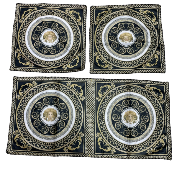 Set Tris Centrini Da Tavola 3 Pezzi Runner Centrotavola In Stampa Barocco Set Tris Centrini Da Tavola 3 Pezzi Runner Centrotavola In Stampa Barocco