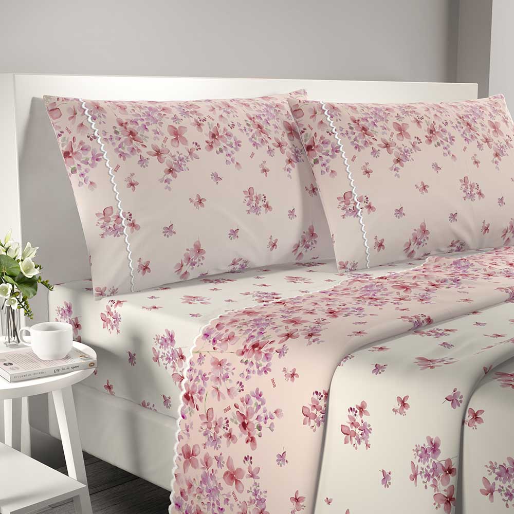 DEMONA Set Lenzuola 1 Piazza E Mezza - 100% Cotone - Tinta Unita - Ipoallergenico - Foto 7