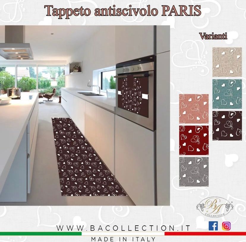 Tappeto Al Metro Passatoia Antiscivolo Da Cucina BA Collection Fantasia  Paris – Italia Magazzini