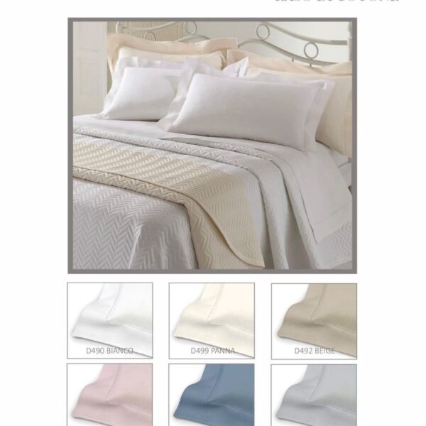 Completo Lenzuola Novia Venezia In Raso Di Cotone Tinta Unita Letto Matrimoniale