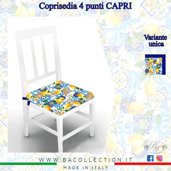 6 Cuscini Coprisedia 4 Punti BA Collection Fantasia “Capri” 40×40 cm
