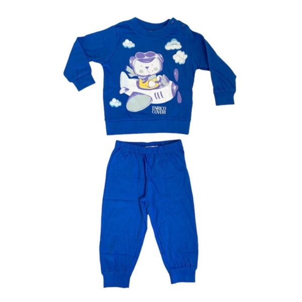 Pigiama Neonato Enrico Coveri Bimbo Manica Lunga In Cotone Da 12 A 24 Mesi