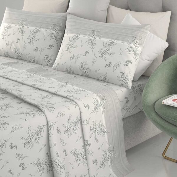 Completo Lenzuola Letto Matrimoniale Irge “Venere” In Puro Cotone 100% Stampato