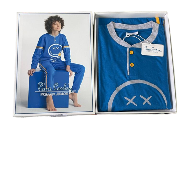 Pigiama Ragazzo Sottouomo Manica E Pantalone Lungo Pierre Cardin Cotone Estivo