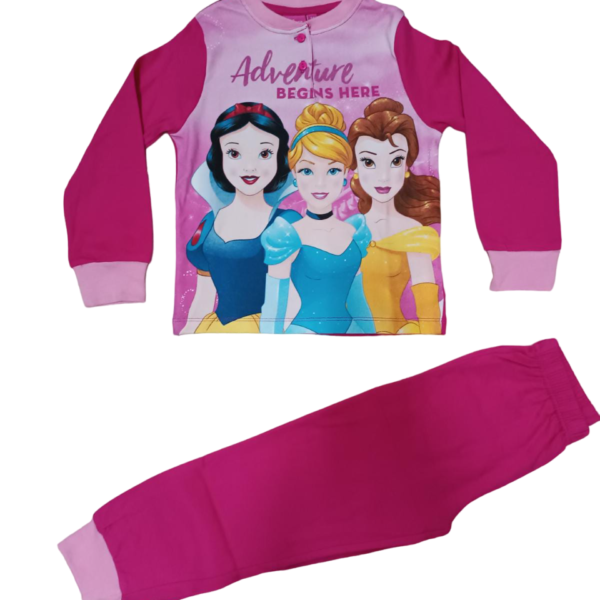 Pigiama Bimba Bambina Disney Principesse In Caldo Cotone Manica Lunga