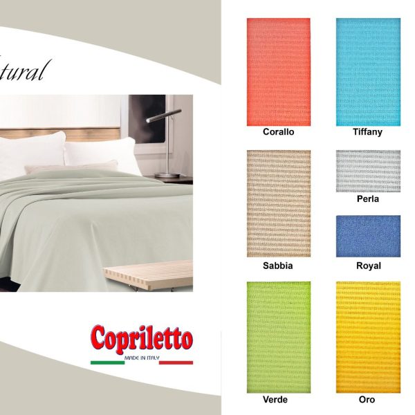 Copriletto Estivo Tessier Letto Singolo Matrimoniale Cotone Piquet Tinta Unita