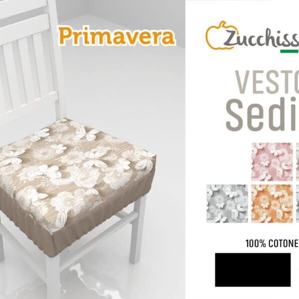 6 Pezzi Coprisedia Cuscini Zucchissime Con Elastico In Fantasia Primavera