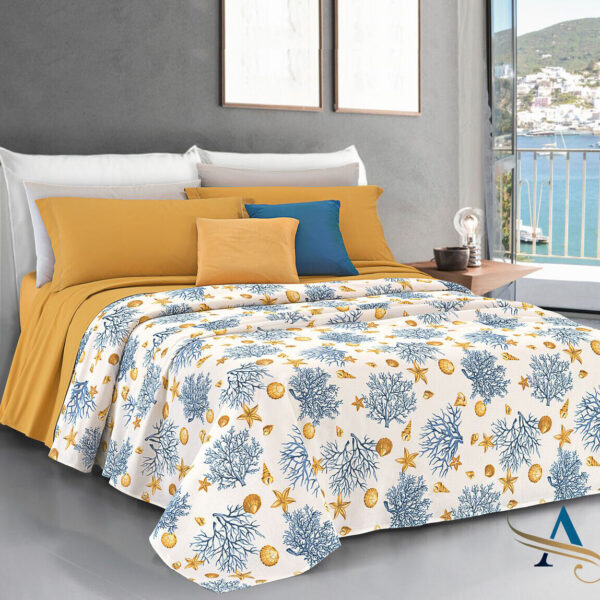 Copriletto Estivo Angel’s Letto Singolo Matrimoniale Cotone In Fantasia Corallo