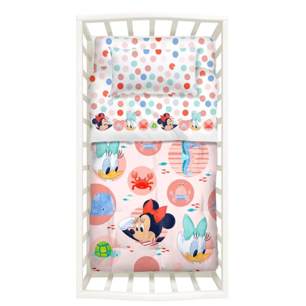 Trapunta Con Paraurti Per Neonato Caleffi Disney “Baby Minnie” In Cotone 100%