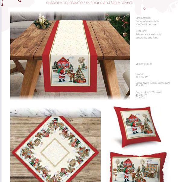 Runner Striscia Fantasia Natalizia Vingi In Gobelin Decorazione Tavola 45×140 Cm Runner Striscia Fantasia Natalizia Vingi In Gobelin Decorazione Tavola 45×140 Cm