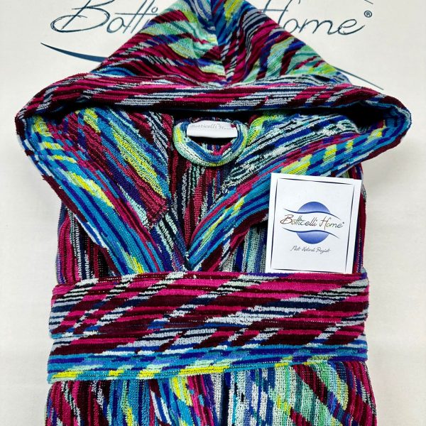 Accappatoio Spugna Con Cappuccio Pierre Cardin In Fantasia Missoni Multicolor Accappatoio Spugna Con Cappuccio Pierre Cardin In Fantasia Missoni Multicolor