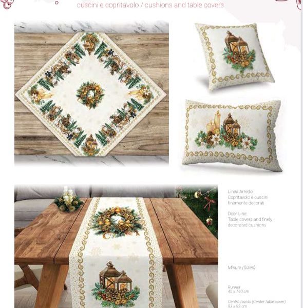 Cuscino Arredo Fantasia Natalizia Vingi In Gobelin Decorazione Natale 45×45 Cm