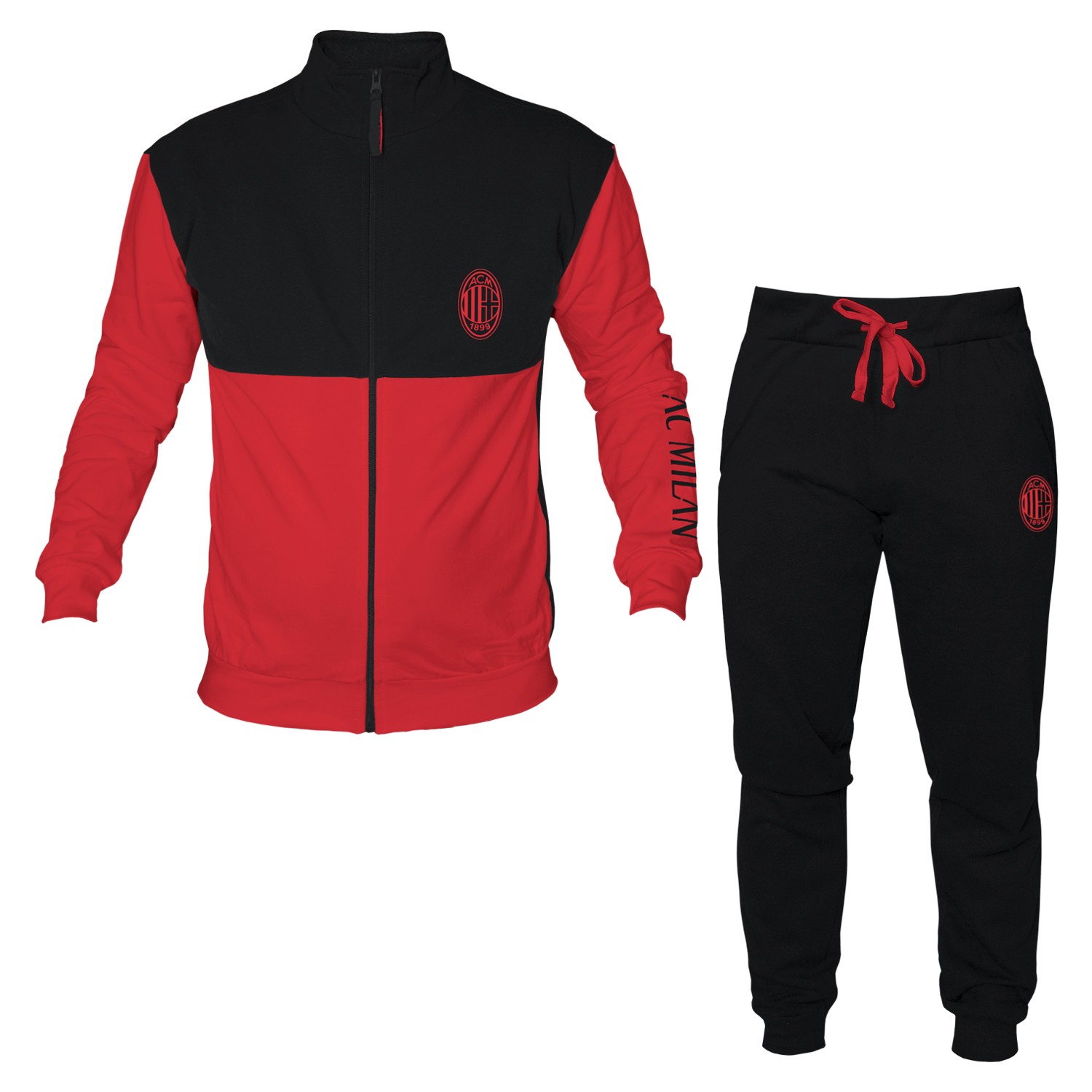 Tuta Uomo Felpata Da Casa Milan Prodotto Ufficiale Felpa Con