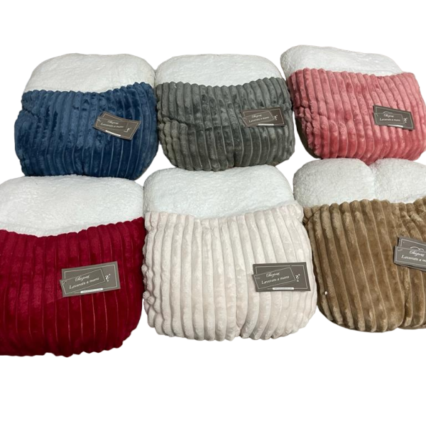 Pantofolone Ciabatta Preziosa Maxi Scaldapiedi In Morbida Pelliccia In Coral