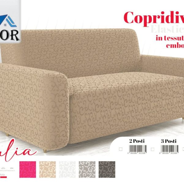 Copridivano Salvadivano 2-3 Posti Elasticizzato In Velluto In Fantasia Ramage