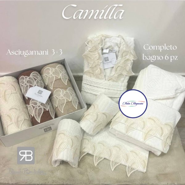 Completo Bagno Uomo Donna Renato Balestra “Camilla” 8 Pezzi Spugna 100% Cotone