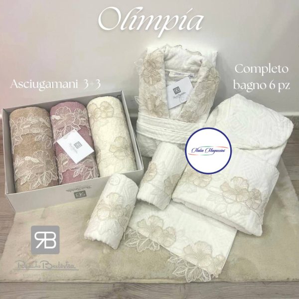 Completo Bagno Uomo Donna Renato Balestra “Olimpia” 8 Pezzi Spugna 100% Cotone