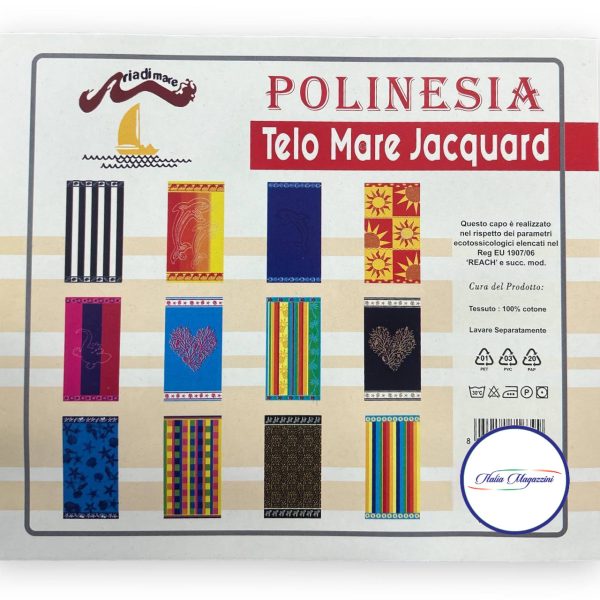 Telo Mare Polinesia Spugna 100% Puro Cotone Misura 85×160 cm In Stampa Digitale