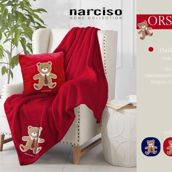 Coperta Plaid Invernale Narciso “Orsetto” In Coral Con Ricamo Diverse Misure Coperta Plaid Invernale Narciso “Orsetto” In Coral Con Ricamo Diverse Misure